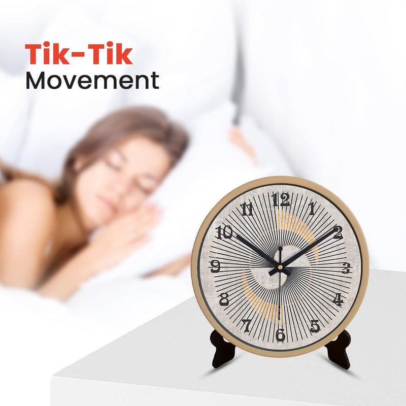 Olive Tree 8Inch Plastic Analog Wall ClockTable Clock Modern Dial Latest Stylish Table Clock Cream Frame Quartz Movement1068 - Image 2