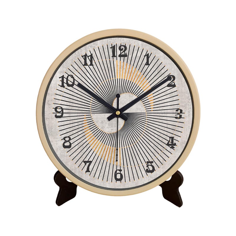Olive Tree 8Inch Plastic Analog Wall ClockTable Clock Modern Dial Latest Stylish Table Clock Cream Frame Quartz Movement1068 - Image 3