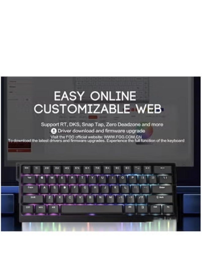 Black RGB Wired Magnetic Switch Mechanical Gaming Keyboard with Adjustable Actuation 8000 Hz Polling Rate Rapid Trigger Mode  Hall Effect Switches for PC/Mac - Image 4