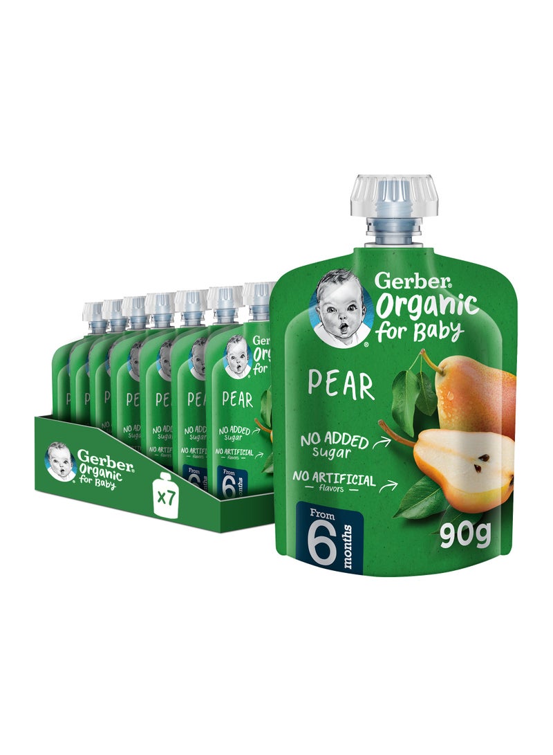 Gerber Organic Puree Pouch In Pear 7 x 90g  - Image 1