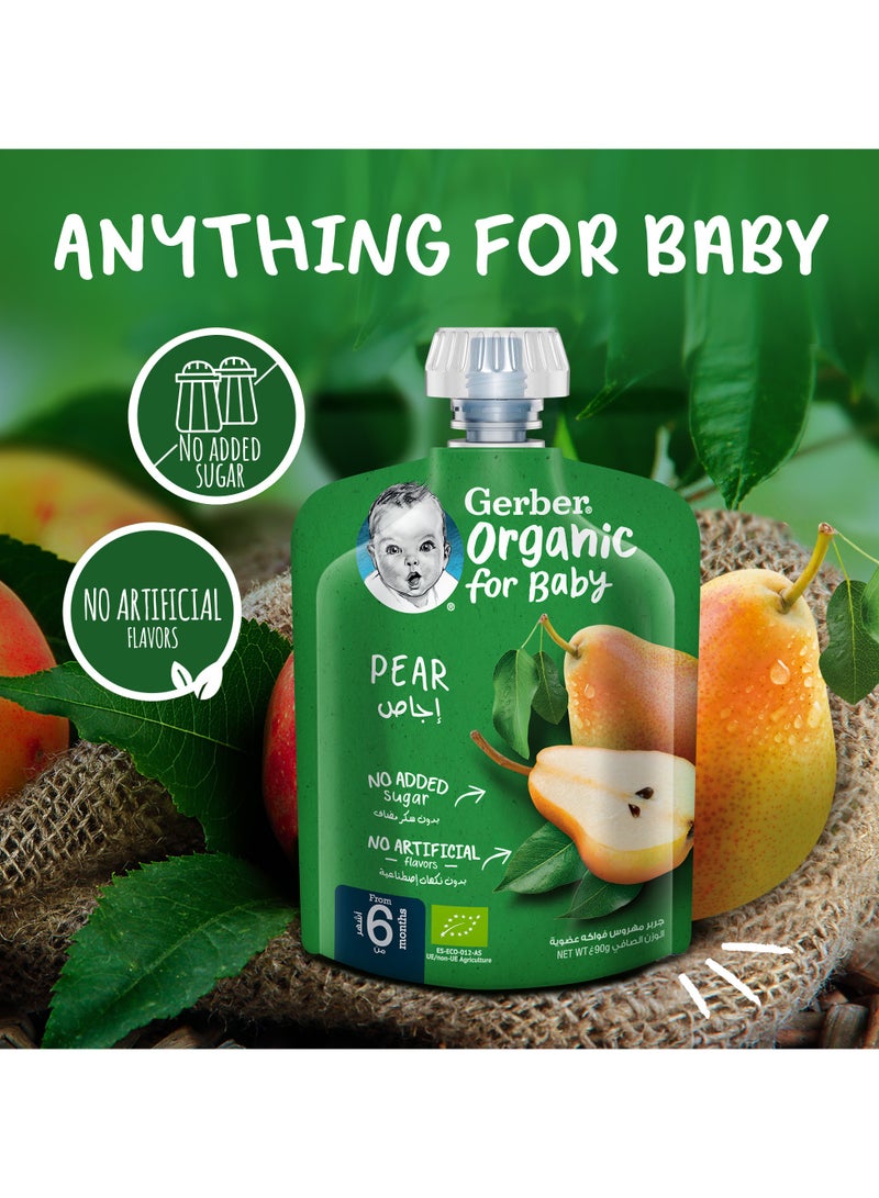 Gerber Organic Puree Pouch In Pear 7 x 90g  - Image 2