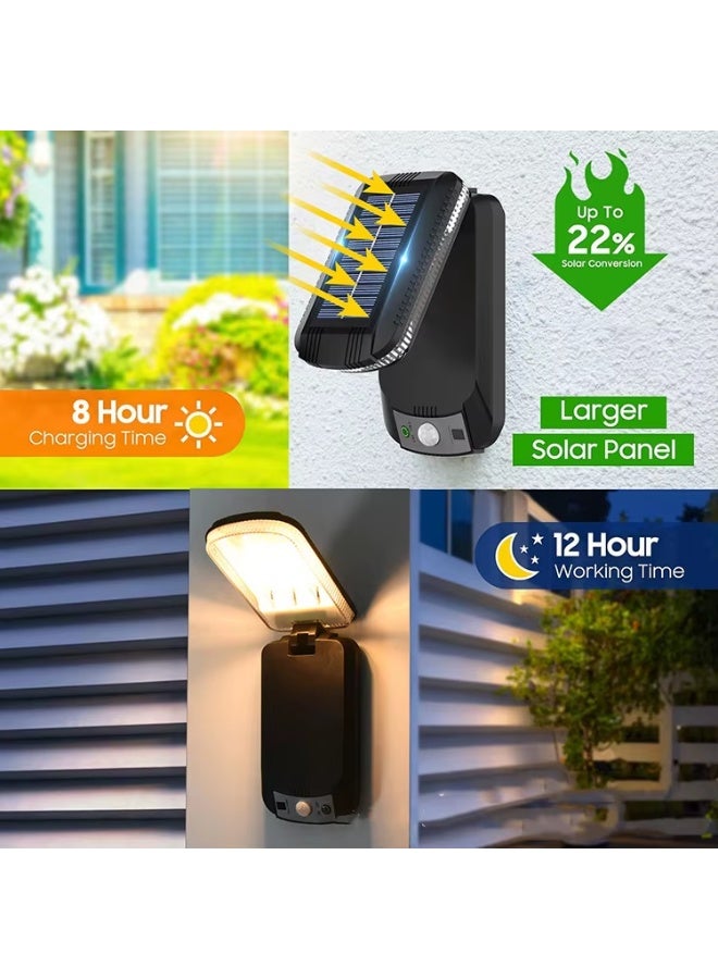SX901-1 Outdoor Solar Wall Light with 9 COB Panels, Warm Light, PIR Motion Sensor, Light Sensor, Remote Control, 3 Lighting Modes and 120° Adjustable Head - Image 5