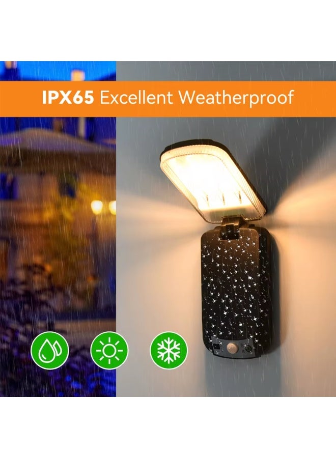 SX901-1 Outdoor Solar Wall Light with 9 COB Panels, Warm Light, PIR Motion Sensor, Light Sensor, Remote Control, 3 Lighting Modes and 120° Adjustable Head - Image 3