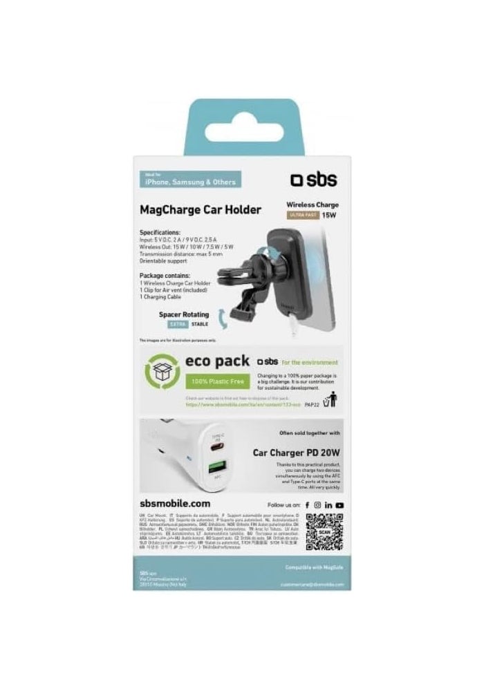 SBS Swivel Smartphone Car Holder with MagSafe Charging - Image 3