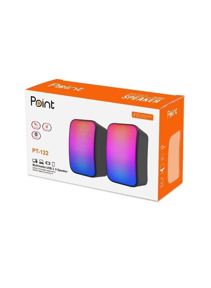 بوينت مكبر صوت للكمبيوتر المحمول/الكمبيوتر للألعاب أضواء RGB PT-122 نقطة - Image 2