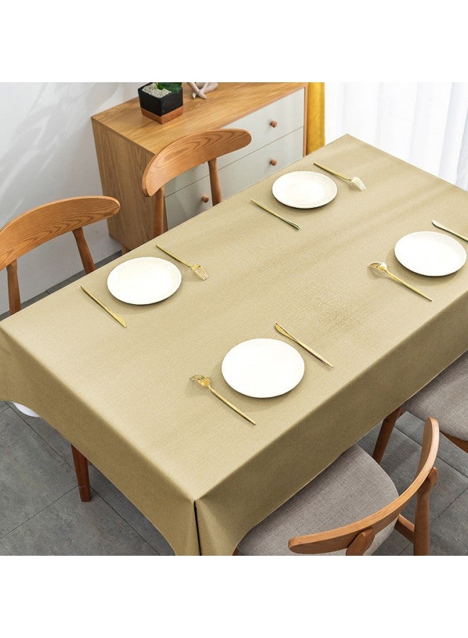 WAOKN 140 x 180 cm Rectangular Table PVC Tablecloth, Waterproof and Oil-proof Tablecloth Cover, Wipeable Plastic Table Cover for Dining Table, Kitchen Dining Parties Tabletop Decoration ,Suitable for Home Kitchen Banquet No-wash Anti-scalding Table Skirt - Image 2