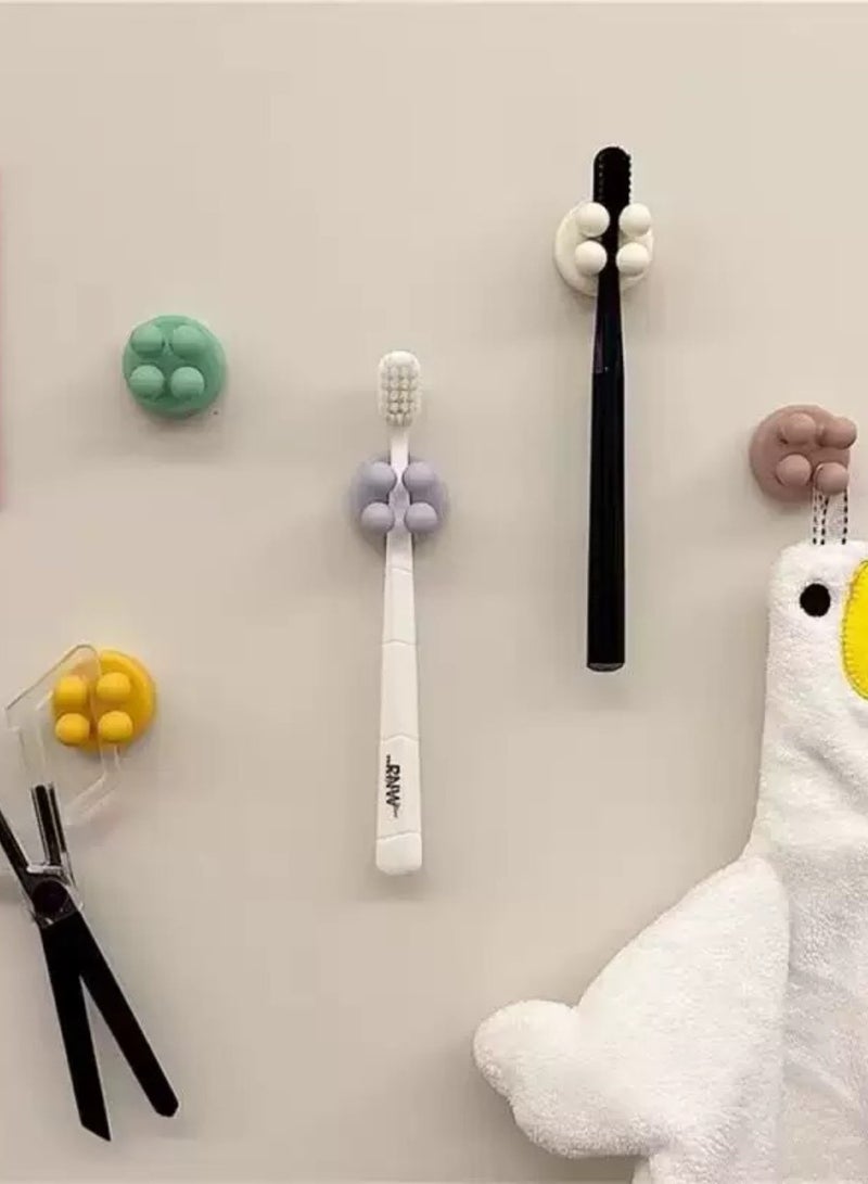 Loquat 6pcs Creative Adhesive Coat Hook Hook Cute Multifunctional Hook for hanging towels, hats, coats, bags, belts, keys - Wall hanging decoration (6 colors)  - Image 4