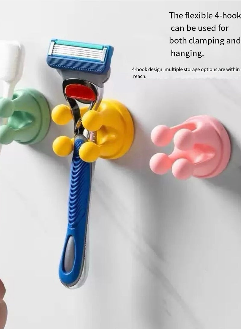 Loquat 6pcs Creative Adhesive Coat Hook Hook Cute Multifunctional Hook for hanging towels, hats, coats, bags, belts, keys - Wall hanging decoration (6 colors)  - Image 2