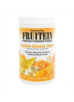 NaturesPlus FRUITEIN Banana Orange Creme Shake - 2.8 lbs - 10 Grams of Plant-Based Protein Per Serving - Supports Energy & Immune System - Vegetarian, Gluten Free & Non-GMO - 37 Servings
