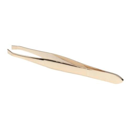 FOLELLO Slant Tip Tweezer Plucker for Eyebrows, Upper Lips & Small hairs (Golden), Precision Tweezers for Home and Professional Use, Unisex Hair Plucker, Tweezers for Women Facial Hair - Image 1
