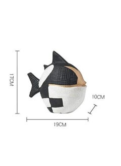 ebarza Black, White & Gold Ceramic Puffer Fish Fa-D22025  - Image 5