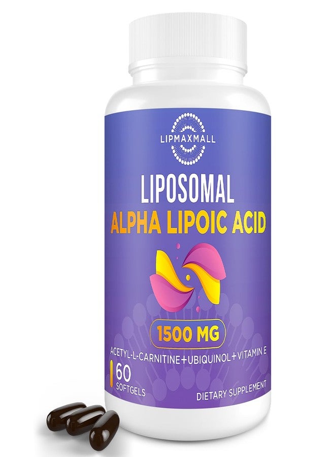 lipmaxmall ليبماكس مول، حمض ألفا ليبويك الليبوزومي 1500 ملغ - مع أسيتيل-إل-كارنيتين 900 ملغ، يوبيكوينول 100 ملغ، وفيتامين هـ 15 ملغ، مكمل غذائي من حمض ألفا ليبويك لمضادات الأكسدة، استقلاب الجلوكوز، طاقة الأعصاب، صحة القلب والأوعية الدموية، 60 كبسولة هلامية - Image 1