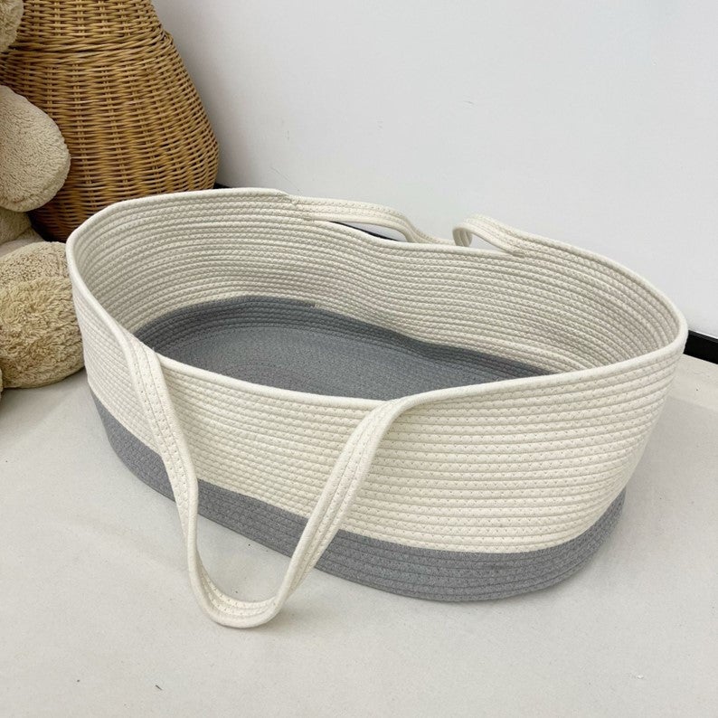 Dropshipping Baby Basket, Portable Newborn Basket, Baby Hand Basket, Cotton Rope Woven Baby Basket, Cradle - Image 2