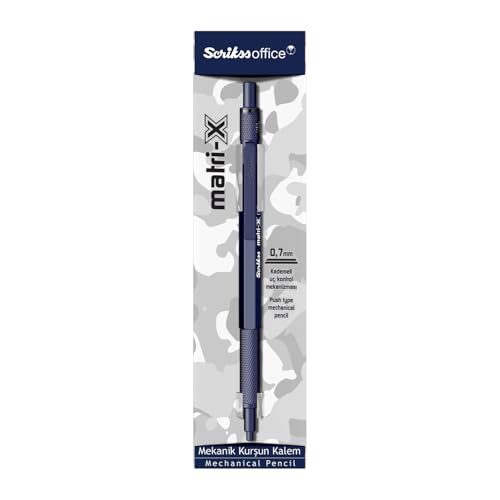 Scrikss 0.7mm Mechanical Clutch Lead Pen Pencil Dark Blue Body Matri-X Series Eraser Included - Image 4