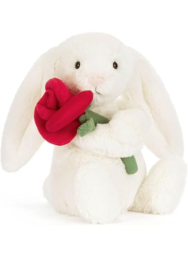 Jellycat Cream Bunny With Rose - Valentine's Day 2026 Limited Edition - Image 1
