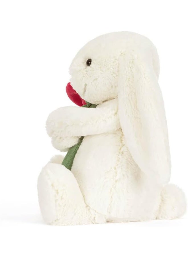 Jellycat Cream Bunny With Rose - Valentine's Day 2026 Limited Edition - Image 3