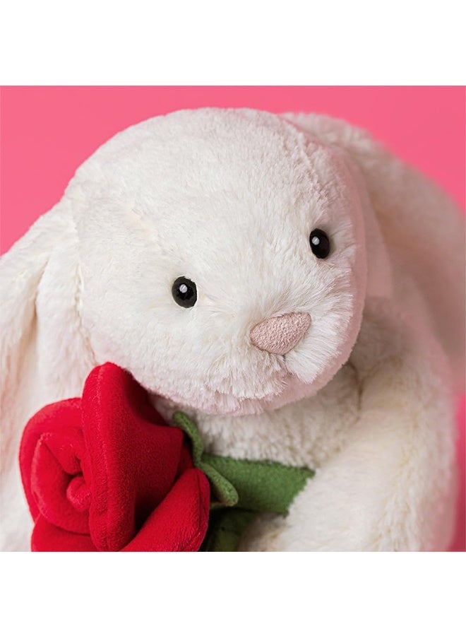 Jellycat Cream Bunny With Rose - Valentine's Day 2026 Limited Edition - Image 4