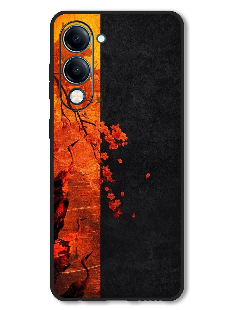 Theodor Case Compatible with Vivo Y29s Protection Shockproof Bumper Cover Flower Abstract 4 - Image 1