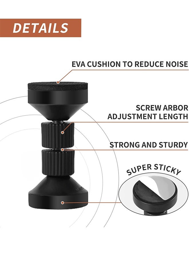 Sweet Life Headboard Stoppers for Wall, Adjustable Threaded Bed Frame Anti-Shake Tool for Bed, Bedside Headboards Prevent loosening Anti-Shake Fixer, Easy Install (4pcs Black Upgraded Version, 40-47mm) - Image 3