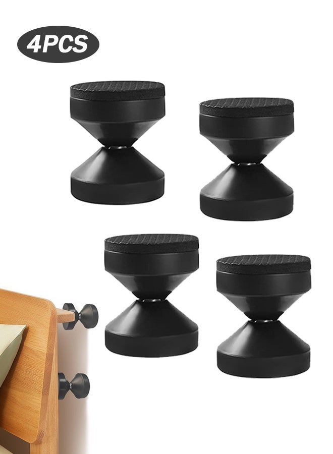 Sweet Life Headboard Stoppers for Wall, Adjustable Threaded Bed Frame Anti-Shake Tool for Bed, Bedside Headboards Prevent loosening Anti-Shake Fixer, Easy Install (4pcs Black Upgraded Version, 40-47mm) - Image 1