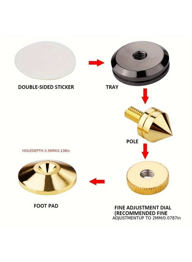 4 Pcs Speaker Stand Foot Spikes Mount Loudspeaker Shockproof Pads - Image 4