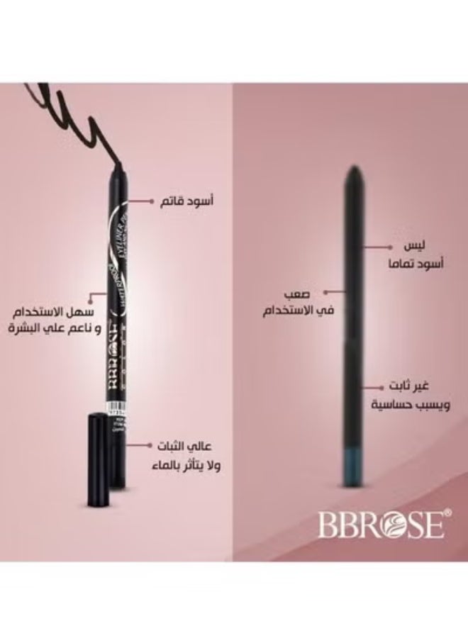 بي بي روز قلم تحديد عيون مقاوم للماء يدوم 24 ساعة لون فحمي أسود - 1.5 جم - Image 5