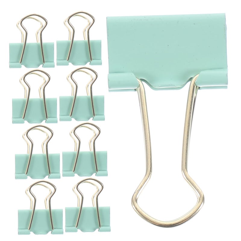 Green Decorative Tail Binder Clips 9pcs Practical Document Fixing Clips for Home Office School Use - Image 2