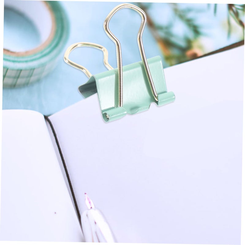 Green Decorative Tail Binder Clips 9pcs Practical Document Fixing Clips for Home Office School Use - Image 5