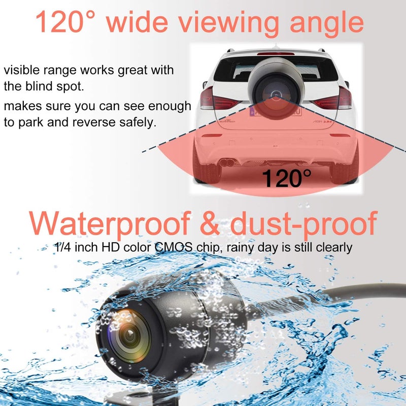 NOAUKA Waterproof IP68 Backup Reverse Camera with Night Vision and Dual Installation Options - Image 3
