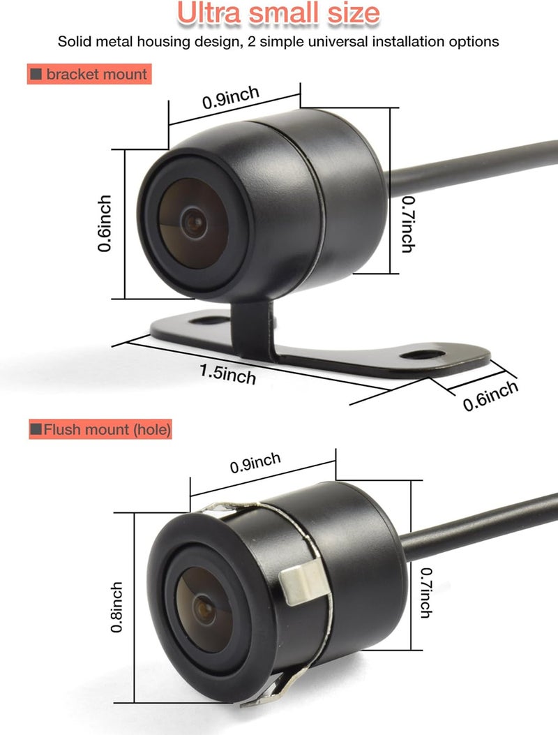 NOAUKA Waterproof IP68 Backup Reverse Camera with Night Vision and Dual Installation Options - Image 2