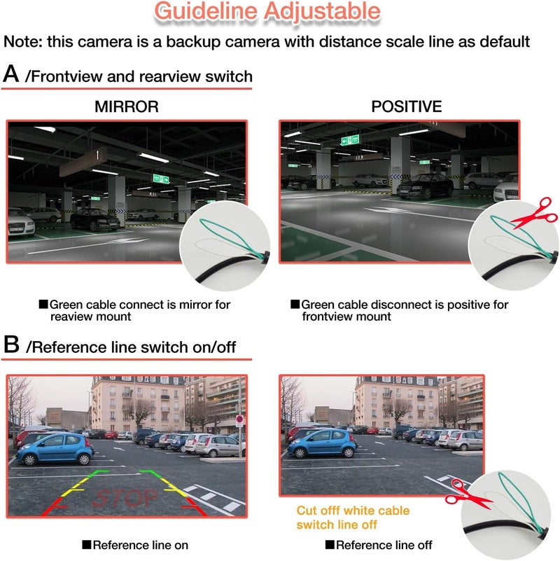 NOAUKA Waterproof IP68 Backup Reverse Camera with Night Vision and Dual Installation Options - Image 4