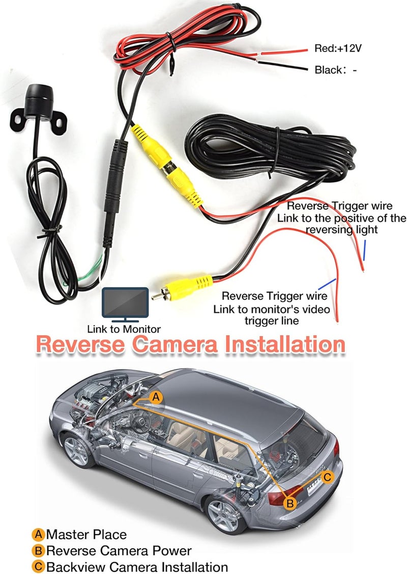 NOAUKA Waterproof IP68 Backup Reverse Camera with Night Vision and Dual Installation Options - Image 5