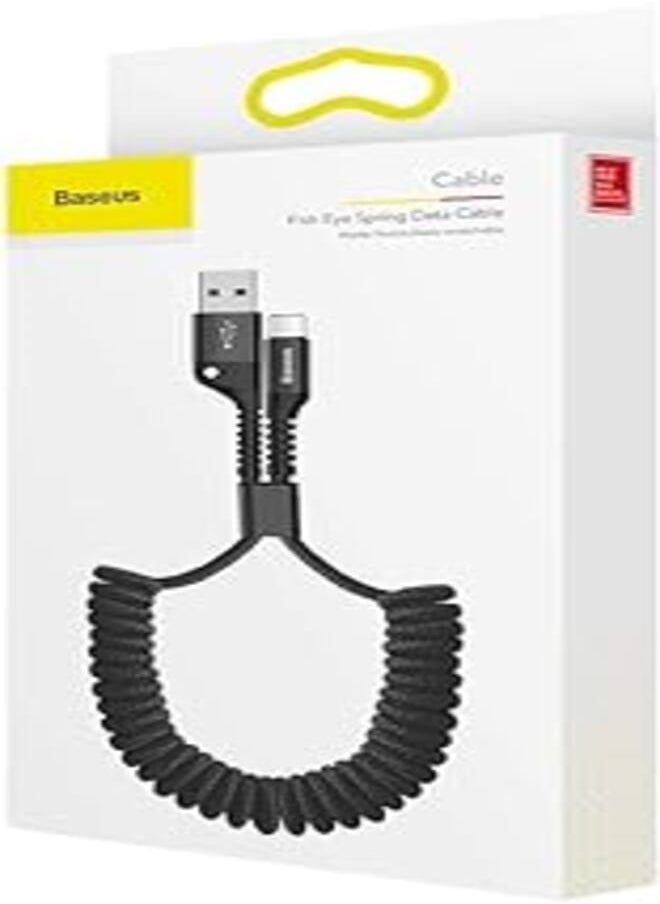 Generic - bas Car Lightning USB Elastic Cable for Apple iPhone SE (2nd generation) Fast Charging 2.4A - 1 Meter - Black - Image 1