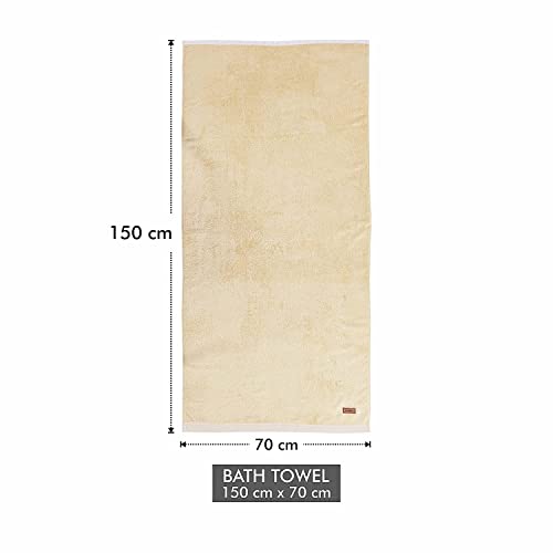 Spread Spain Bamboo Towels for Bath, Towels for Bath Large Size, Bamboo Bath Towel High Absorbent & Soft, 360 GSM, 1 Piece Bath Towel for Men/Women, 70 cms x 150 cms - Cream - Image 5