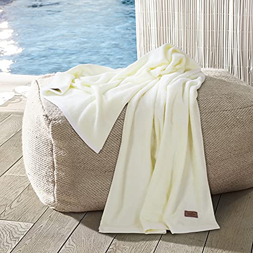 Spread Spain Bamboo Towels for Bath, Towels for Bath Large Size, Bamboo Bath Towel High Absorbent & Soft, 360 GSM, 1 Piece Bath Towel for Men/Women, 70 cms x 150 cms - Cream - Image 1