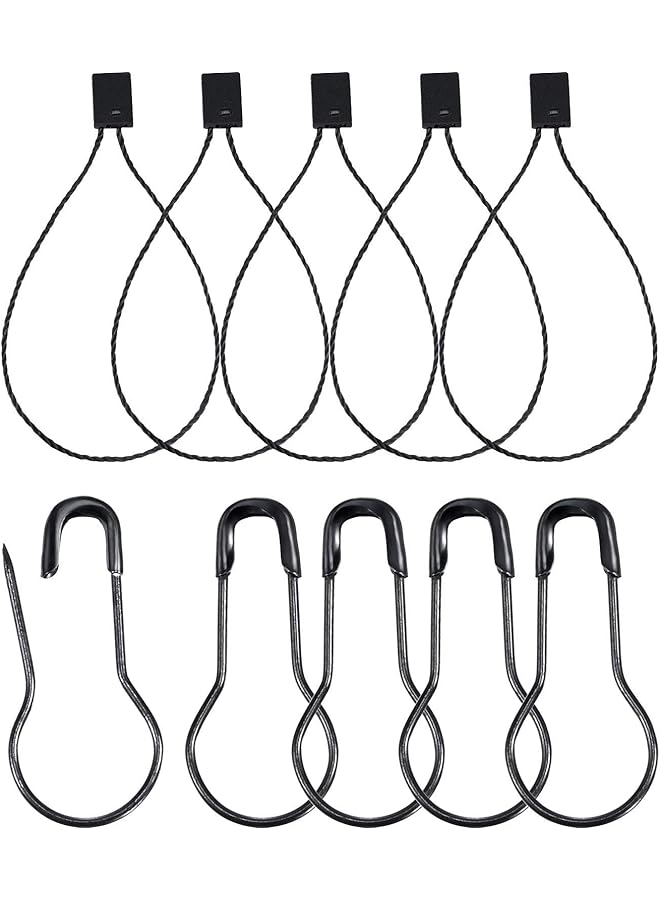 إيروريكس 1000 قطعة من خيوط علامات التعليق 1000 قطعة من الدبابيس السوداء 0.8 بوصة دبابيس معدنية أرضية دبابيس على شكل كمثرى دبابيس علامات الملابس علامات الملابس مثبت بلاستيكي بطاقة سعر سوداء خيوط نايلون بيضاء - Image 1