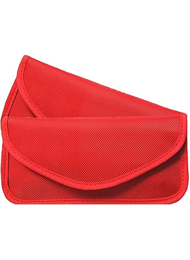 Generic Faraday Bag for Phones(2 Pack&Large), RFID Blocking Bag Faraday Pouch Cage Case Key Fob Protector Signal Blocking Bag for Cell Phone Privacy Protection and Car Key FOB, RFID Card Protector (Red) - Image 1