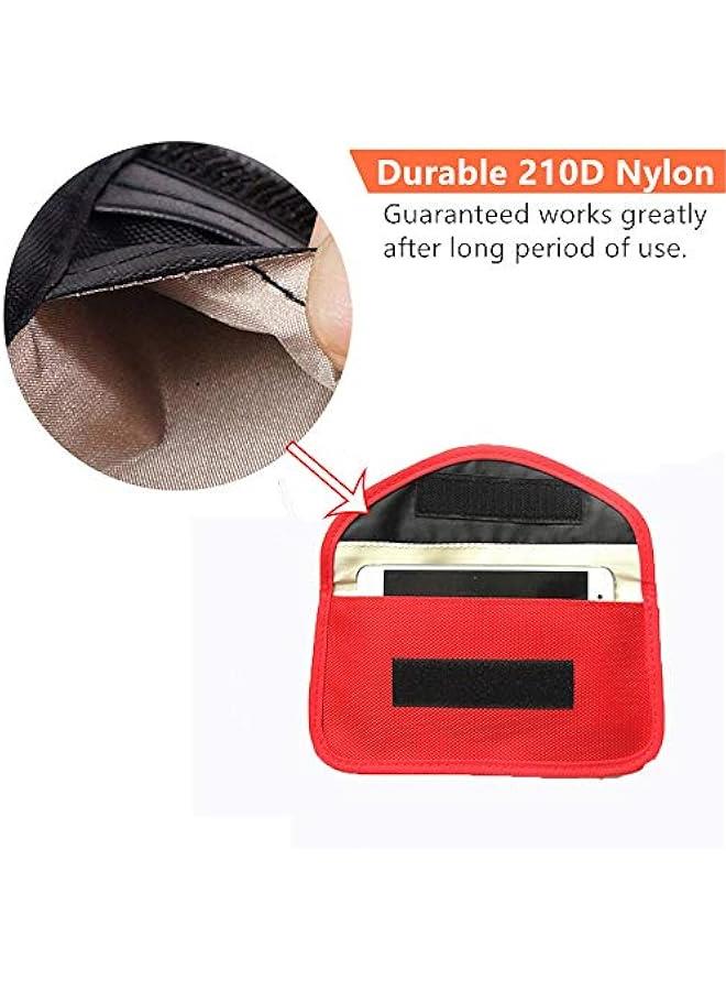 Generic Faraday Bag for Phones(2 Pack&Large), RFID Blocking Bag Faraday Pouch Cage Case Key Fob Protector Signal Blocking Bag for Cell Phone Privacy Protection and Car Key FOB, RFID Card Protector (Red) - Image 4