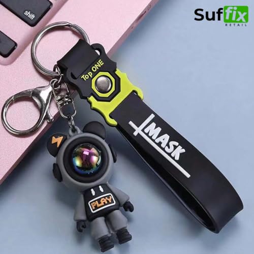 Suffix Retail Polyvinyl Chloride (Pvc) Keychain For Car, Premium Keychain For Men Used As Keychain For Bike, Best Keychain For Boys (Geometric, Astronaut_Sfr_2),Black - Image 4