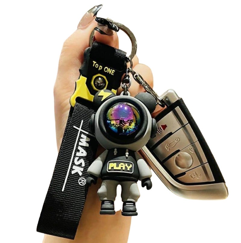 Suffix Retail Polyvinyl Chloride (Pvc) Keychain For Car, Premium Keychain For Men Used As Keychain For Bike, Best Keychain For Boys (Geometric, Astronaut_Sfr_2),Black - Image 1