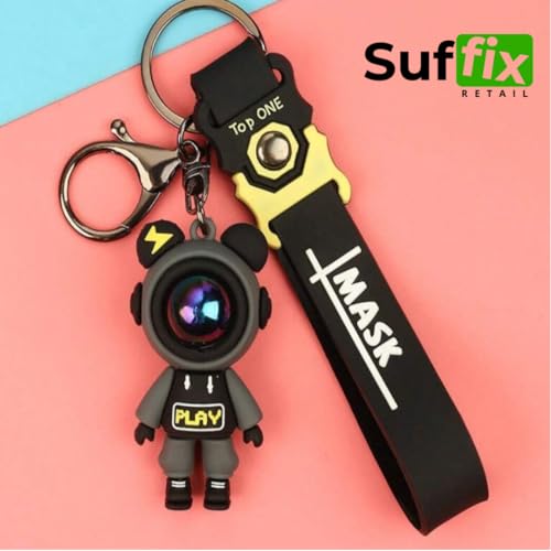 Suffix Retail Polyvinyl Chloride (Pvc) Keychain For Car, Premium Keychain For Men Used As Keychain For Bike, Best Keychain For Boys (Geometric, Astronaut_Sfr_2),Black - Image 5