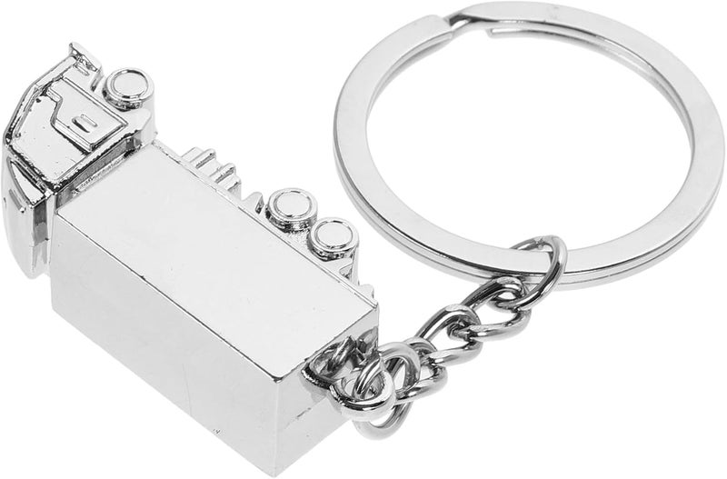Creative Solid Metal Truck Keychain 3d Key Ring Pendant for Car Keys, Silver Heavy Duty Keyring Accessory Suitable for Truck Drivers and Automotive Use - Image 1