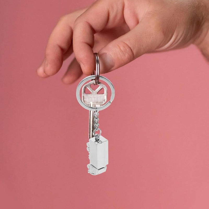 Creative Solid Metal Truck Keychain 3d Key Ring Pendant for Car Keys, Silver Heavy Duty Keyring Accessory Suitable for Truck Drivers and Automotive Use - Image 4