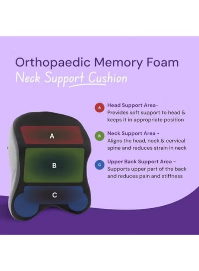 Ergonomic Memory Foam Neck Rest Pillow for Head & Neck Support – Travel & Office Chair Cushion for Posture Comfort and Long Sitting Relief - Image 3