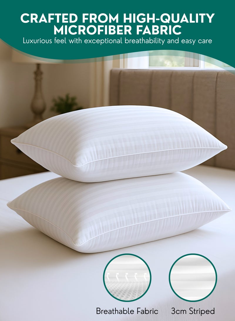 زستو طقم مكوّن من 1 وسائد للنوم مع أغطية وسائد مجانية، وسائد ناعمة بجودة الفنادق للاستخدام المنزلي والفندقي، مضادة للحساسية وقابلة للتنفس، مصنوعة من ألياف مايكروفايبر، مناسبة للنوم على الجانب والظهر والبطن - Image 2