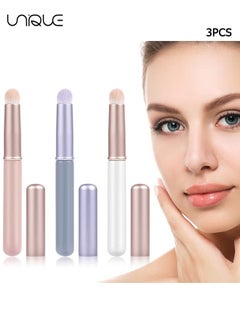 Unique Lip Brush, 3 Reusable Lip Brushes with Lid, Ladies & Girls Lipstick Brushes, Eyeshadow Brow Brushes, Travel Portable Lipstick Makeup Brushes - Create Flawless Lips with Our Lip Brush  - Image 1