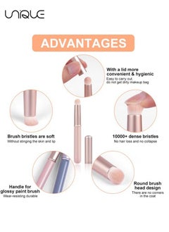 Unique Lip Brush, 3 Reusable Lip Brushes with Lid, Ladies & Girls Lipstick Brushes, Eyeshadow Brow Brushes, Travel Portable Lipstick Makeup Brushes - Create Flawless Lips with Our Lip Brush  - Image 3