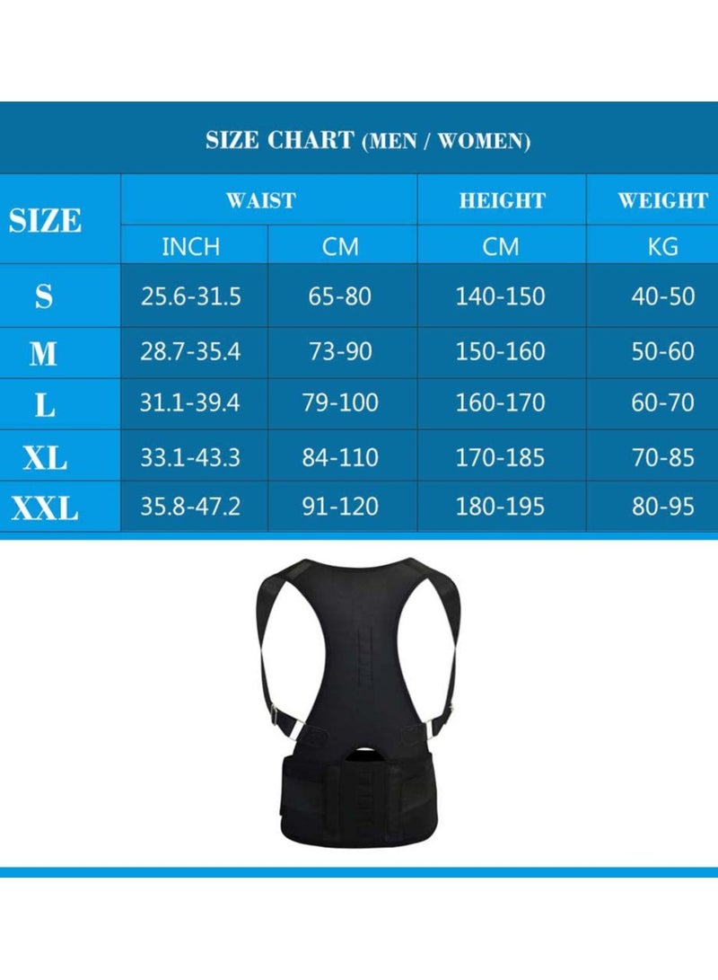 SYOSI Posture Corrector for Men and Women, Adjustable Magnetic Support for Neck Shoulder Upper and Lower Back, Lower Back Belt Improve and Neck, Shoulder (Black, Small) - Image 2