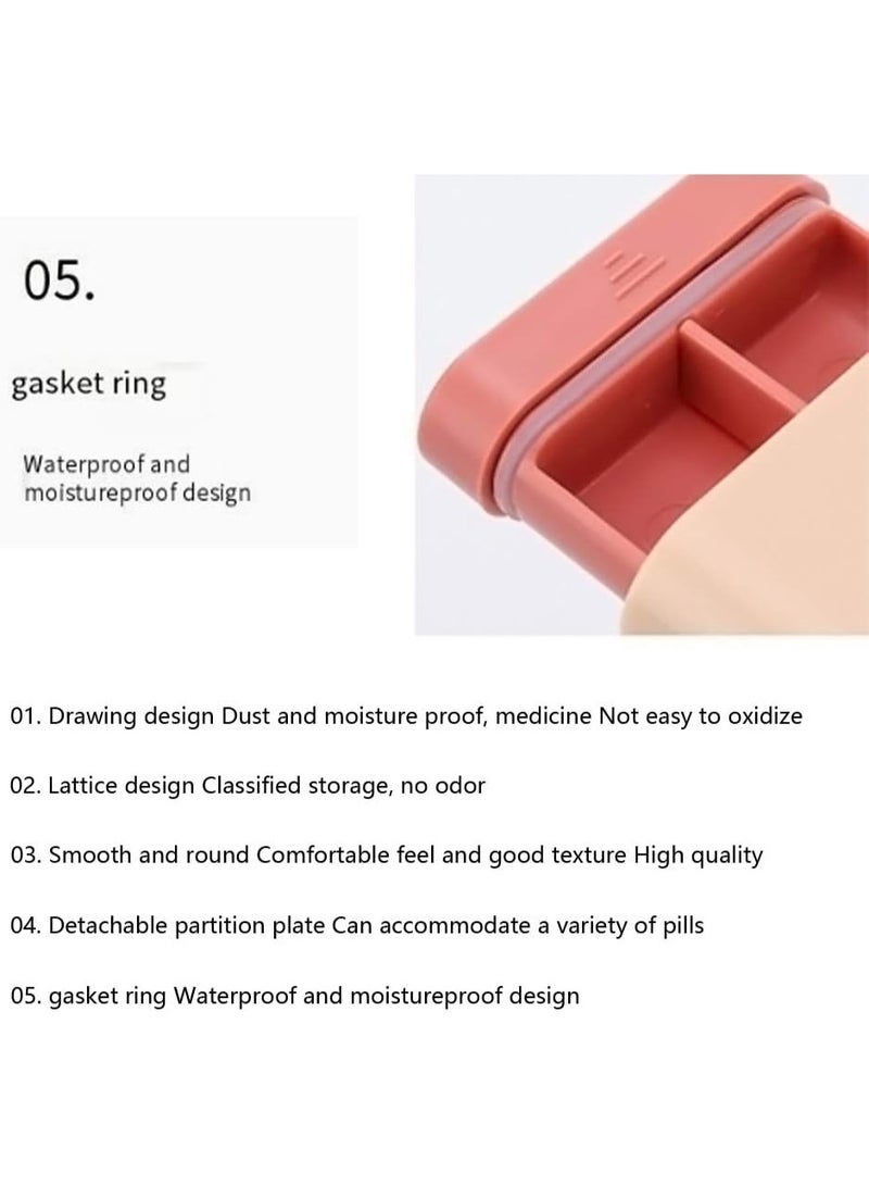 Small Pill Organizer Portable Pill Box for Purse, 6 Compartment Pill Organizer for Vitamin Fish Oil Supplements Pill Carrier (Green) - Image 5