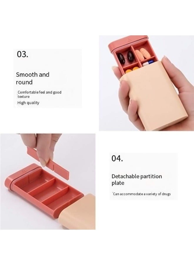 Small Pill Organizer Portable Pill Box for Purse, 6 Compartment Pill Organizer for Vitamin Fish Oil Supplements Pill Carrier (Green) - Image 4